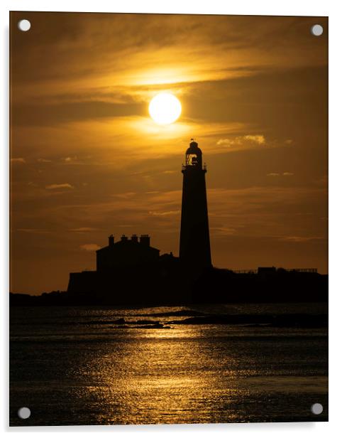 St. Mary's Lighthouse at sunrise Acrylic by Paul Appleby