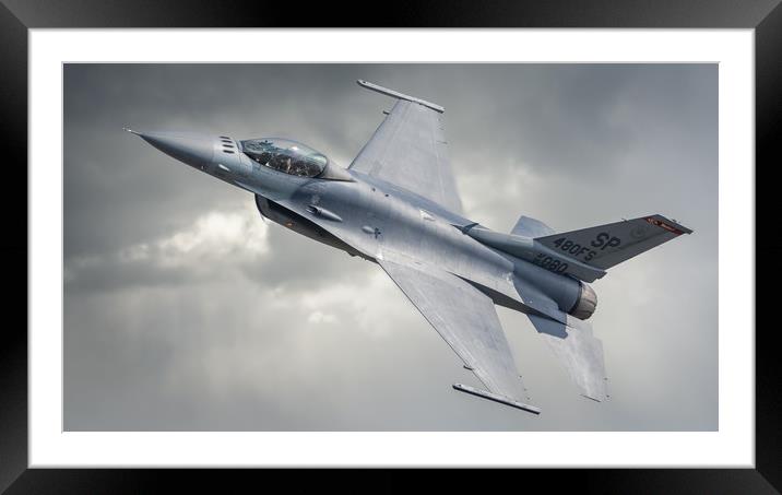 USAF F16 Fighting falcon  Framed Mounted Print by Chris Jones