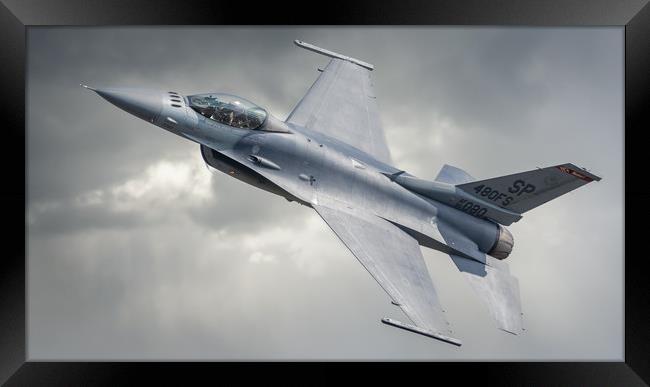 USAF F16 Fighting falcon  Framed Print by Chris Jones
