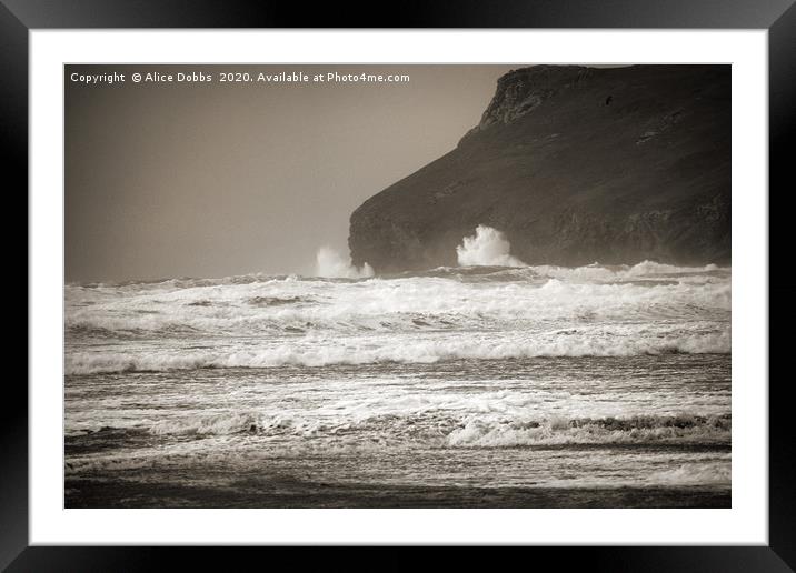 Stormy Kernow Framed Mounted Print by Alice Dobbs