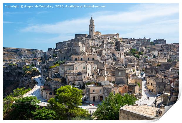 View of Sassi District of Matera Print by Angus McComiskey