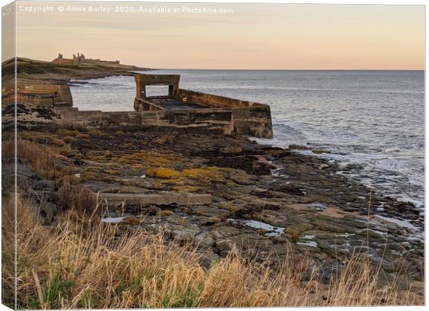 Dunstanburgh Castle from Craster Canvas Print by Aimie Burley