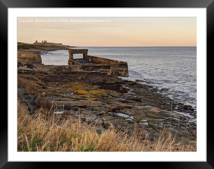 Dunstanburgh Castle from Craster Framed Mounted Print by Aimie Burley