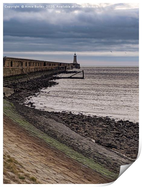 Tynemouth North Pier Print by Aimie Burley