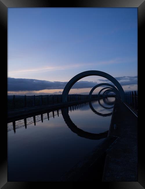 The Falkirk Wheel At Sunset Framed Print by Emma Dickson