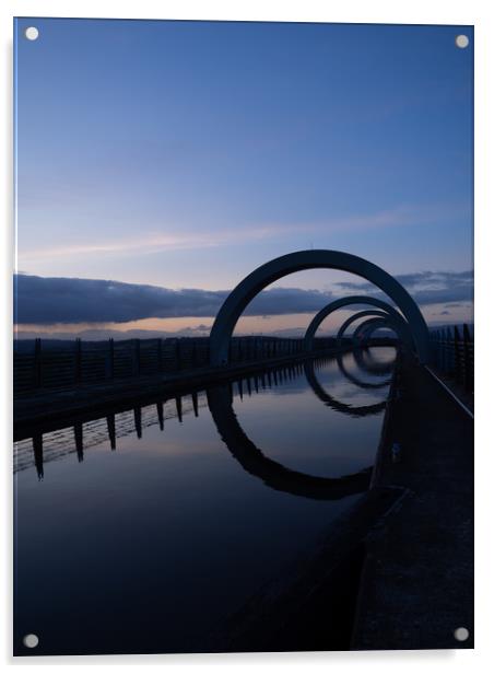 The Falkirk Wheel At Sunset Acrylic by Emma Dickson