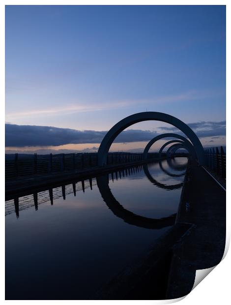 The Falkirk Wheel At Sunset Print by Emma Dickson