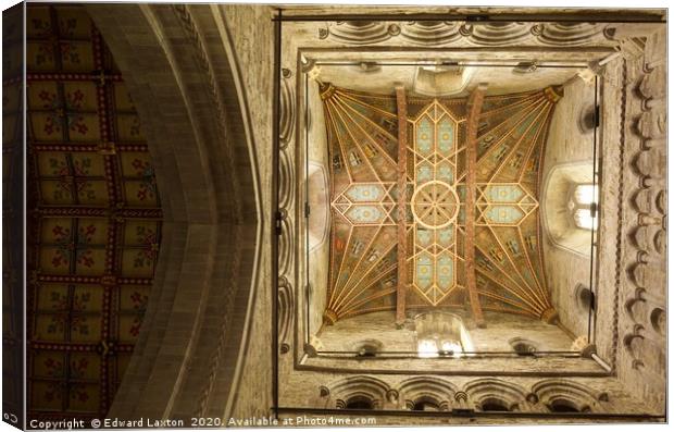 Glorious Ceiling of St. David's Cathedral Canvas Print by Edward Laxton
