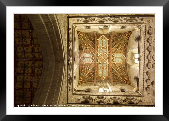 Glorious Ceiling of St. David's Cathedral Framed Mounted Print by Edward Laxton