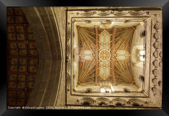 Glorious Ceiling of St. David's Cathedral Framed Print by Edward Laxton