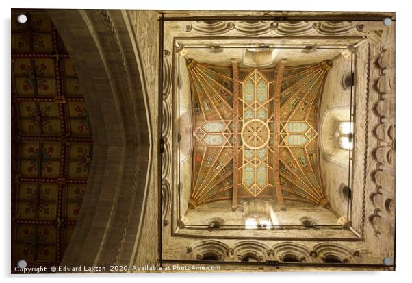 Glorious Ceiling of St. David's Cathedral Acrylic by Edward Laxton