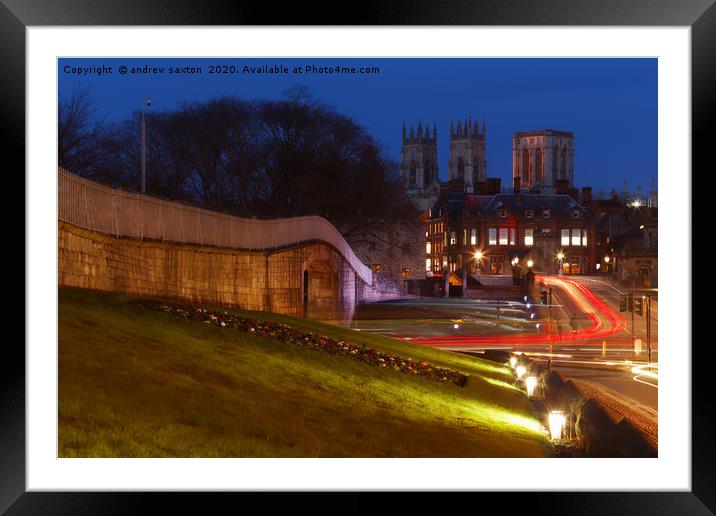 TRAILING LIGHT YORK Framed Mounted Print by andrew saxton
