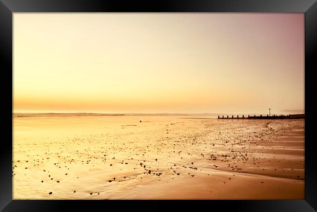 Borth Beach Sunset Framed Print by Gordon Maclaren