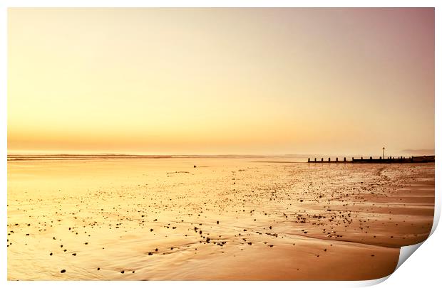 Borth Beach Sunset Print by Gordon Maclaren