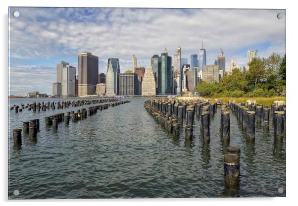 The Manhattan skyline from Brooklyn Park Acrylic by Jon Jones