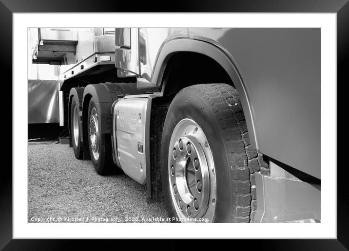 Modern silver truck and trailer  Framed Mounted Print by M. J. Photography