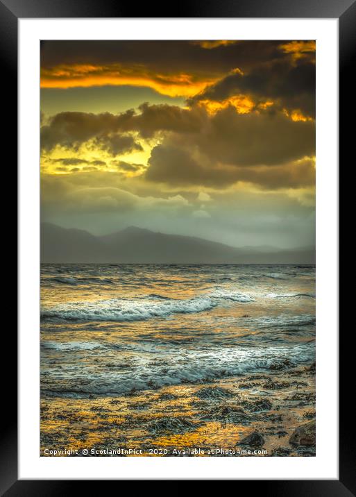 Arran Sunset From Seamill Beach Framed Mounted Print by Tylie Duff Photo Art