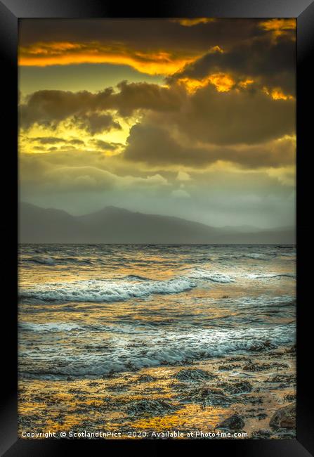 Arran Sunset From Seamill Beach Framed Print by Tylie Duff Photo Art