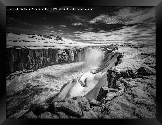 Selfoss Waterfall, North Iceland Framed Print by Colin & Linda McKie
