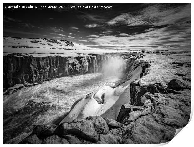 Selfoss Waterfall, North Iceland Print by Colin & Linda McKie