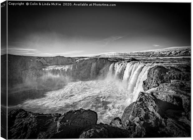 Goðafoss Waterfall, North Iceland. Canvas Print by Colin & Linda McKie