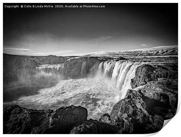 Goðafoss Waterfall, North Iceland. Print by Colin & Linda McKie