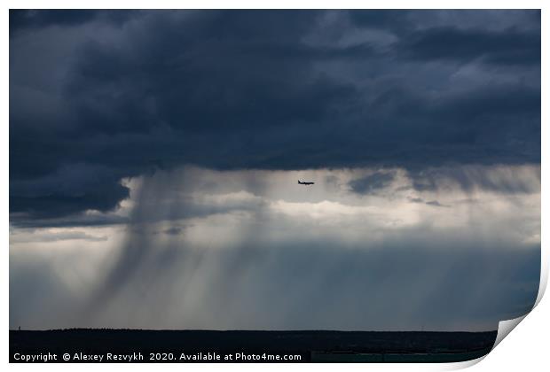 Air jet and the storm cloud. Moscow, Russia. Print by Alexey Rezvykh