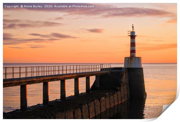Sunrise in Northumberland Print by Aimie Burley