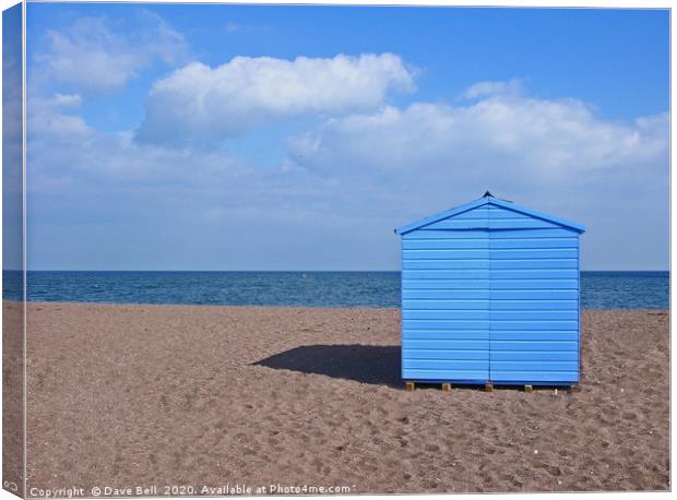 Blue Beach Hut Canvas Print by Dave Bell