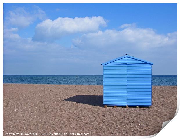 Blue Beach Hut Print by Dave Bell