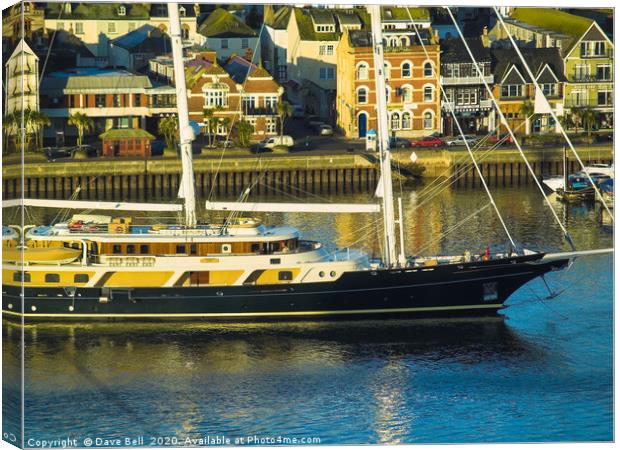 Dartmouth Super Luxury Yacht  Canvas Print by Dave Bell