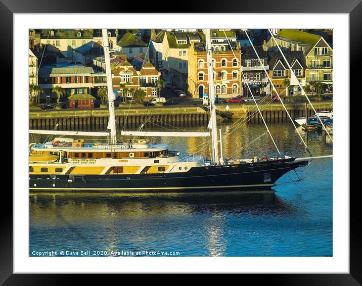 Dartmouth Super Luxury Yacht  Framed Mounted Print by Dave Bell