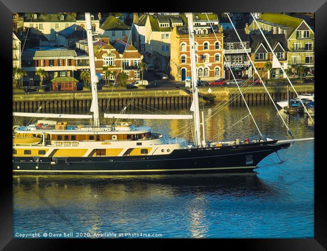 Dartmouth Super Luxury Yacht  Framed Print by Dave Bell