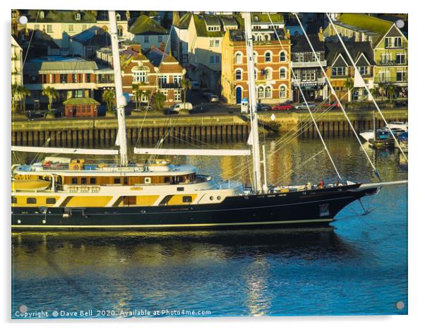 Dartmouth Super Luxury Yacht  Acrylic by Dave Bell