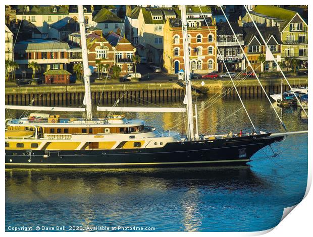 Dartmouth Super Luxury Yacht  Print by Dave Bell