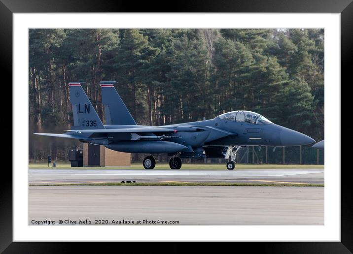 Waiting to take off at RAF Lakenheath Framed Mounted Print by Clive Wells