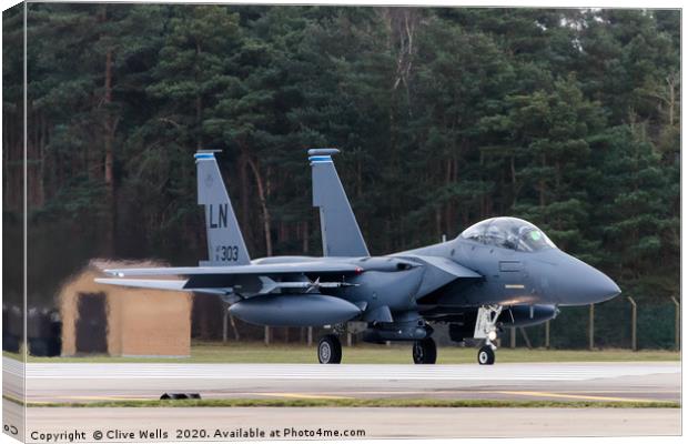 F-15E ready for take off at RAF Lakenheath, Suffol Canvas Print by Clive Wells