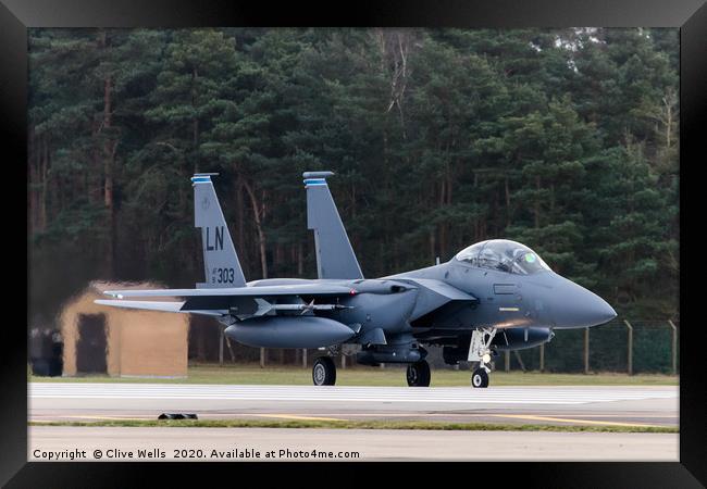 F-15E ready for take off at RAF Lakenheath, Suffol Framed Print by Clive Wells