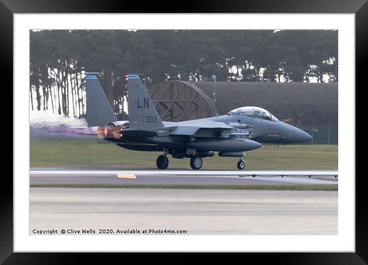 F-15 Eagle seen at RAF Lakenheath in Suffolk Framed Mounted Print by Clive Wells