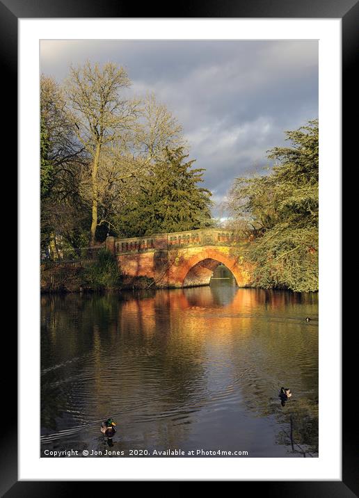 Victorian Bridge at Cannon Hill Park in Birmingham Framed Mounted Print by Jon Jones