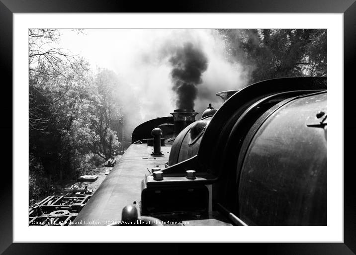 Smoky Pannier Engine Framed Mounted Print by Edward Laxton