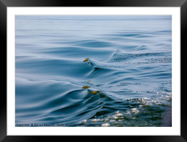 Beautiful water waves. Baltic Sea. Framed Mounted Print by Alexey Rezvykh
