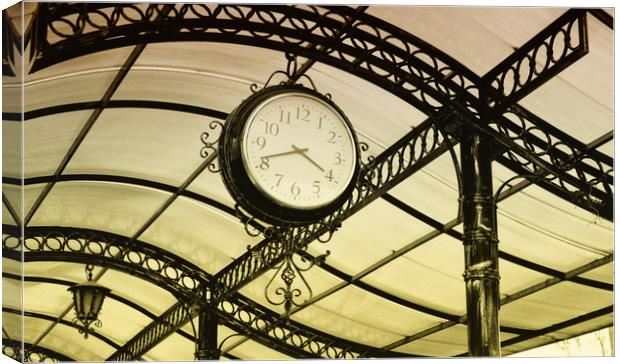 old retro clock of one central station Canvas Print by M. J. Photography