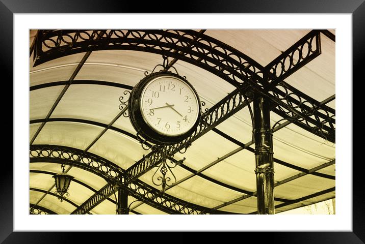 old retro clock of one central station Framed Mounted Print by M. J. Photography