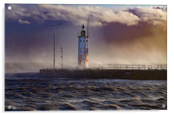 Anstruther Lighthouse Acrylic by Andrew Beveridge