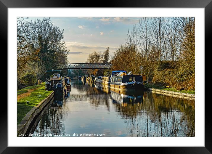 Canal Boats At Aldermaston Framed Mounted Print by Ian Lewis