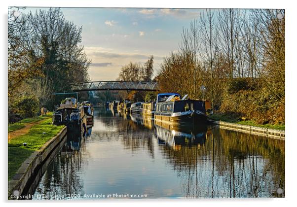 Canal Boats At Aldermaston Acrylic by Ian Lewis