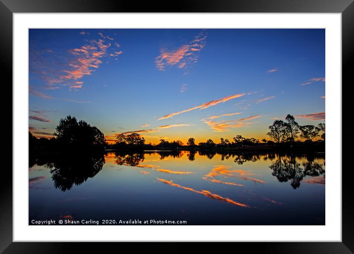 Sunset Over Lake Apex Framed Mounted Print by Shaun Carling