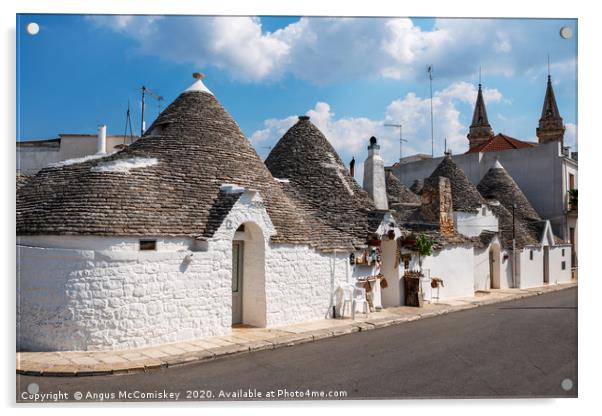 Alberobello trulli houses Acrylic by Angus McComiskey