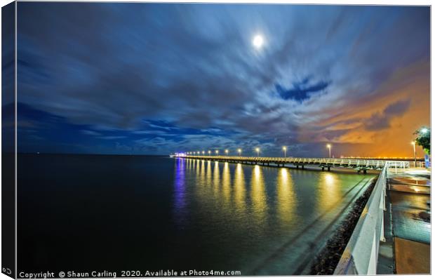 Just Before Sunrise At Shornecliffe Pier Canvas Print by Shaun Carling